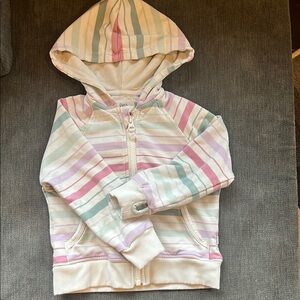 Little Sleepies Pink and Blue Striped Henley Hoodie